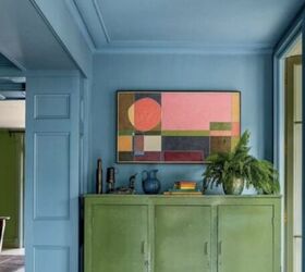 timeless design, Blue painted walls and ceiling