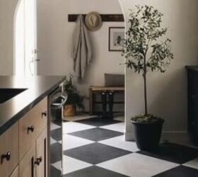 interior design trends 2024, Checkerboard tiles in a kitchen