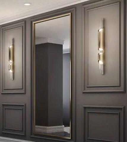 how to panel a wall, Wall paneling with sconce lighting
