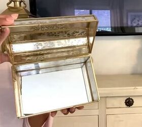 winter decor after christmas, Gold mirror box
