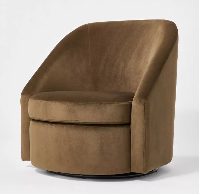 studio mcgee spring 2024, Slope arm swivel chair velvet