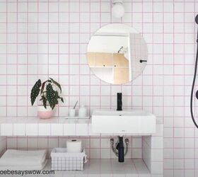 tiling tips, Pink grout with white tiles