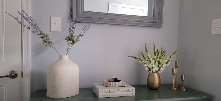spring entryway decor, Styled entryway table