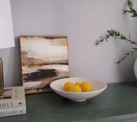 spring entryway decor, Entryway table with a bowl of lemons