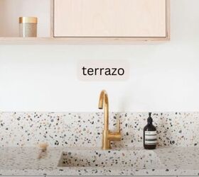 interior design materials, Terrazzo countertop and sink