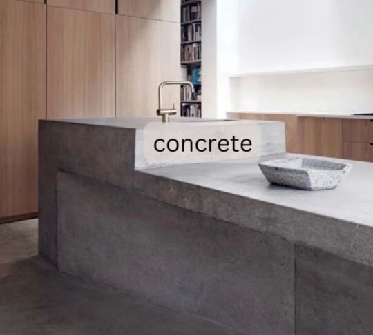interior design materials, Concrete counter