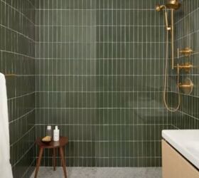 interior design materials, Vertical tiles in a shower