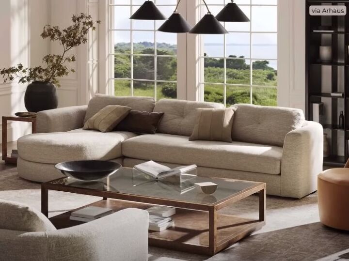 high maintenance designs, Gray beige sofa