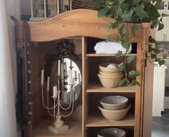 Cabinet with overflow kitchen items
