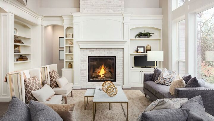 Cozy fireplace in a living room