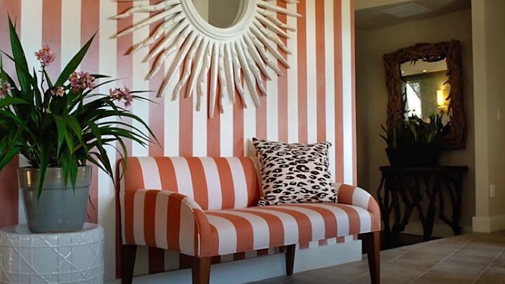 Matching wallpaper and sofa