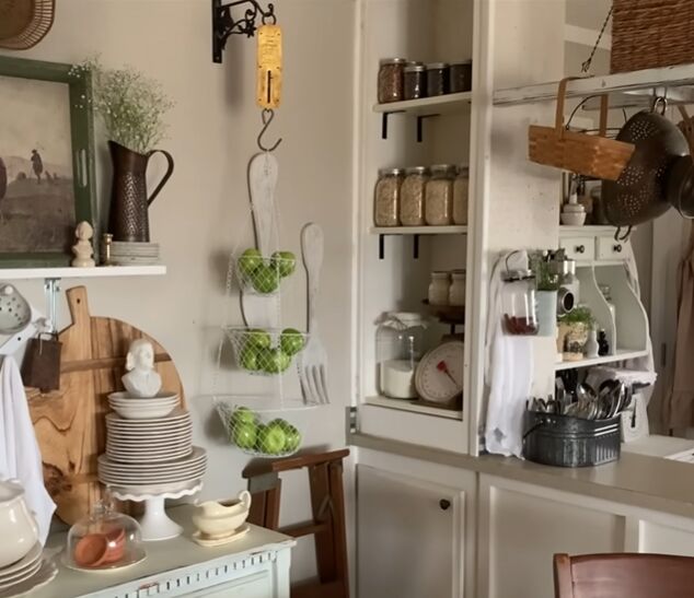 Open cabinet with mason jars