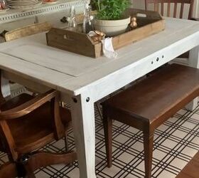 Dining table with a piano bench