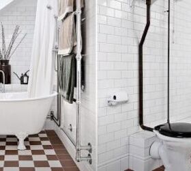 scandinavian design, Tile flooring in the bathroom