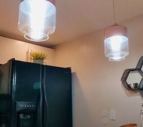apartment makeover, Light fixtures with a rose gold finish
