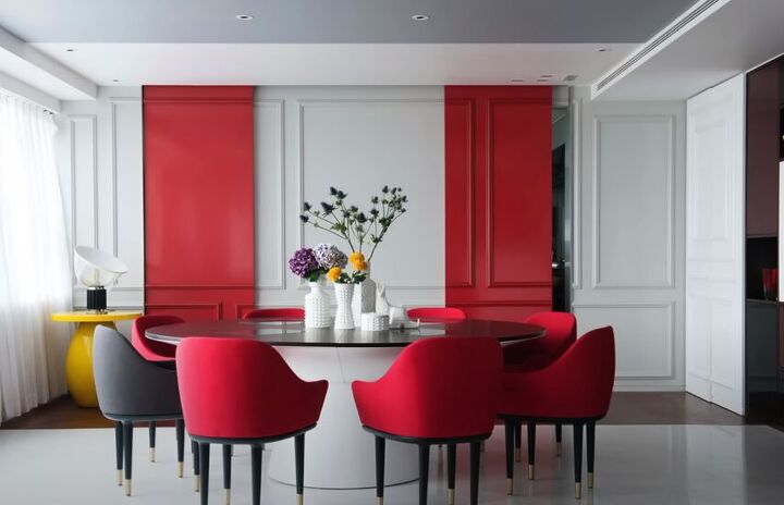 paint color selection, Red in a dining room
