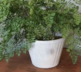 spring dining room decor, Placing a faux plant on the table