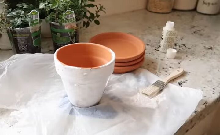 Painting the terra cotta pots