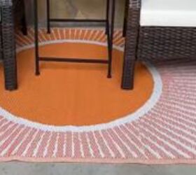 spring porch decor, Outdoor rug with a sun design