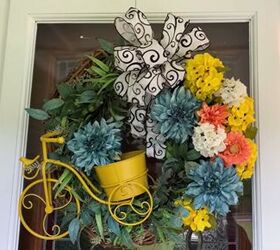 spring porch decor, DIY wreath