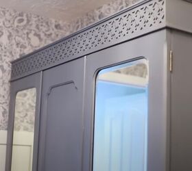 Wallpaper and painted armoire
