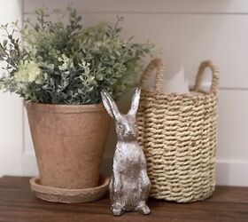 Plant, basket, and rabbit ornament
