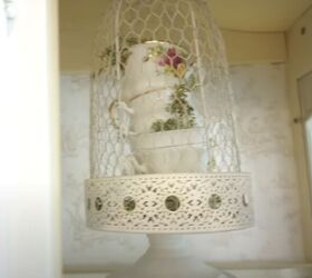 french country spring decor, Kitchen cloche with teacups