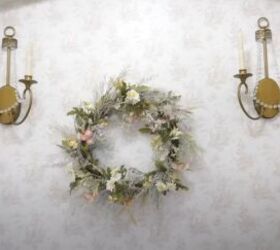 french country spring decor, Sconces either side of a wreath