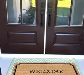 front porch decor for spring, Layered welcome mats