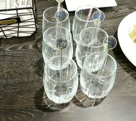 neutral dining table, Stemless glassware