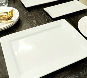 neutral dining table, Matching platters and plates