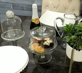 neutral dining table, Using cake stands on a dining table