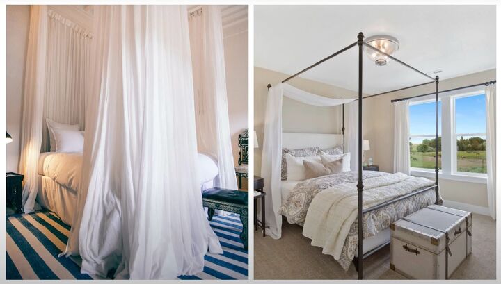 hamptons style bedroom, Elegant post beds