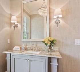 Sconces either side of a bathroom mirror