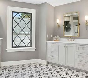 Porcelain and ceramic tiles in a bathroom