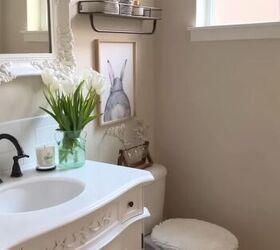 spring home tour, Tulips in the bathroom