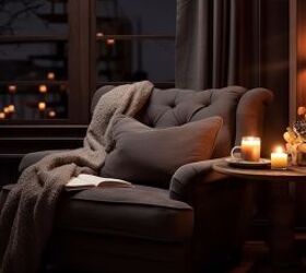 dark academia, Cozy armchair with candlelight