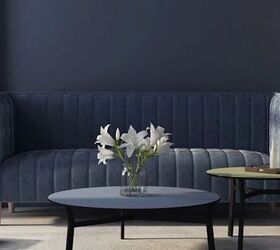 monochrome living room, Monochromatic blue living room