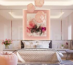 monochrome living room, Pink monochromatic bedroom