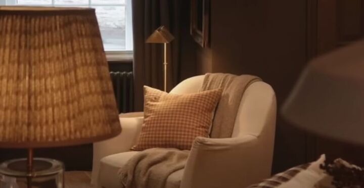 cozy home, Task lighting on an armchair