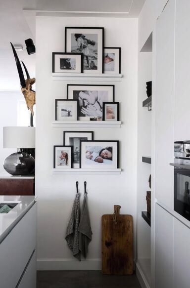 how to make your home unique, Displaying framed photos on shelves