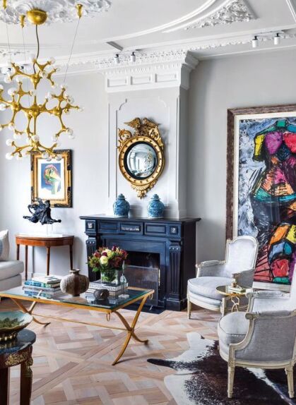 how to make your home unique, Glam maximalist artwork