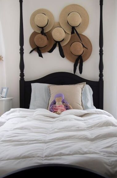 how to make your home unique, Hat display above a bed