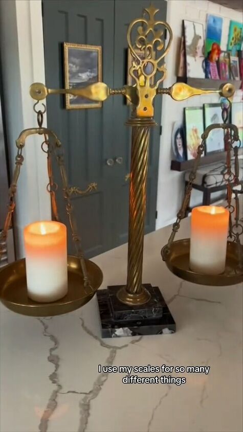 how to style vintage scales, Using scales as candle holders