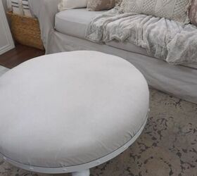clean and decorate with me, Ottoman in a living room