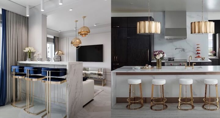 mixing metals, Glam kitchen styles