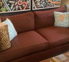 afro boho living room, Sofa with colorful pillow covers
