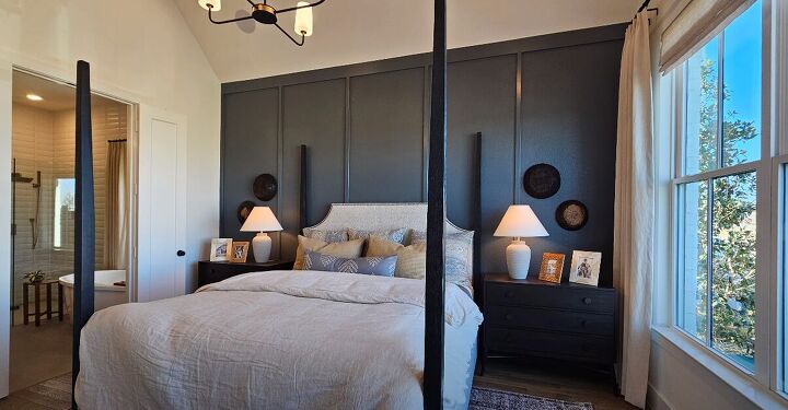 Bold accent wall in a bedroom