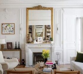 how to make your home look expensive, Large mirror above a fireplace