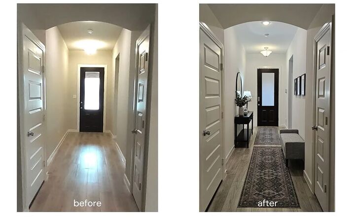 Hallway before and after